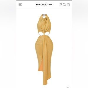 GORGEOUS GENIE HALTER GOLD DRESS YG COLLECTION